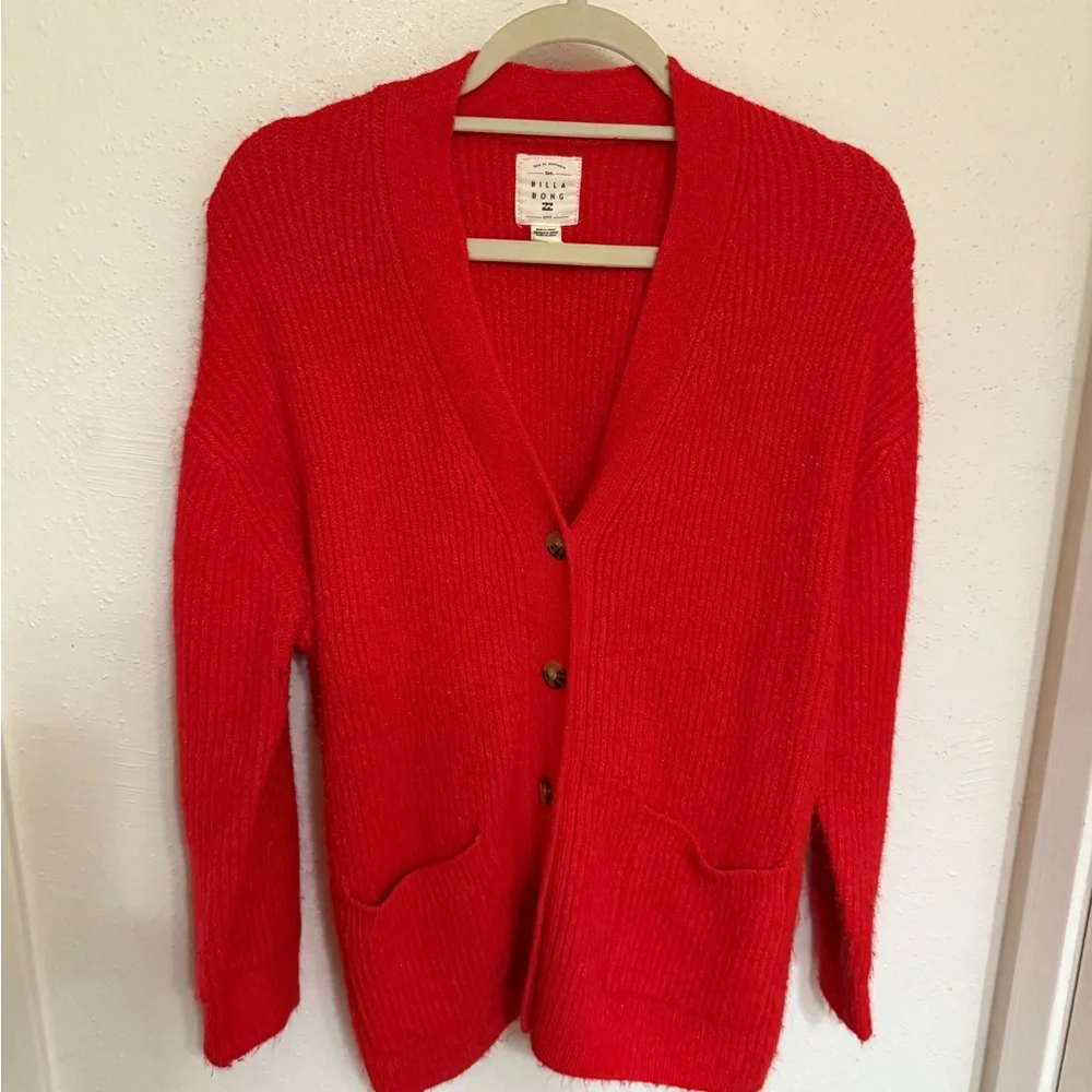 Billabong “So Chill” Cardigan | Red | Size Medium - Picture 4 of 8